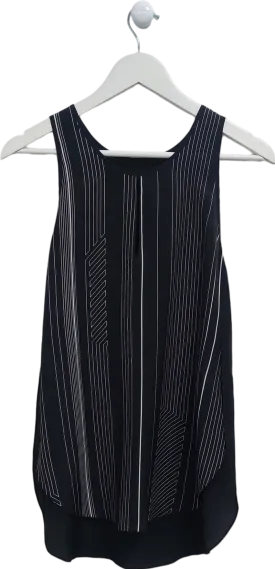 3.1 Phillip Lim Black Striped Silk Tank Top UK 8