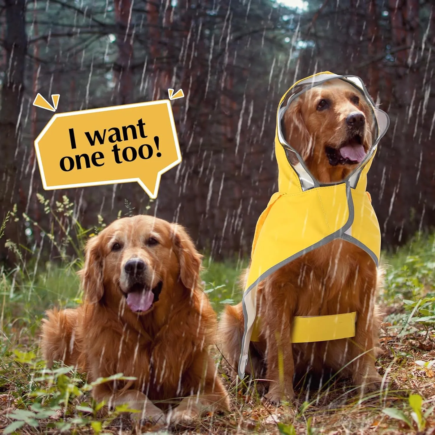 Abbylike Adjustable Waterproof Dog Raincoat Slicker Poncho for Small and Medium Dogs Puppies, with Transparent Hooded Double Layer, with Reflective Edges and Foldable Storage Bag(S)