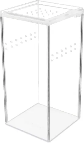 Acrylic Box Terrarium 2.95" x 2.95" x 5.9" Reptile Tank Miniature Clear Habitat Reptile Enclosure for Invertebrates
