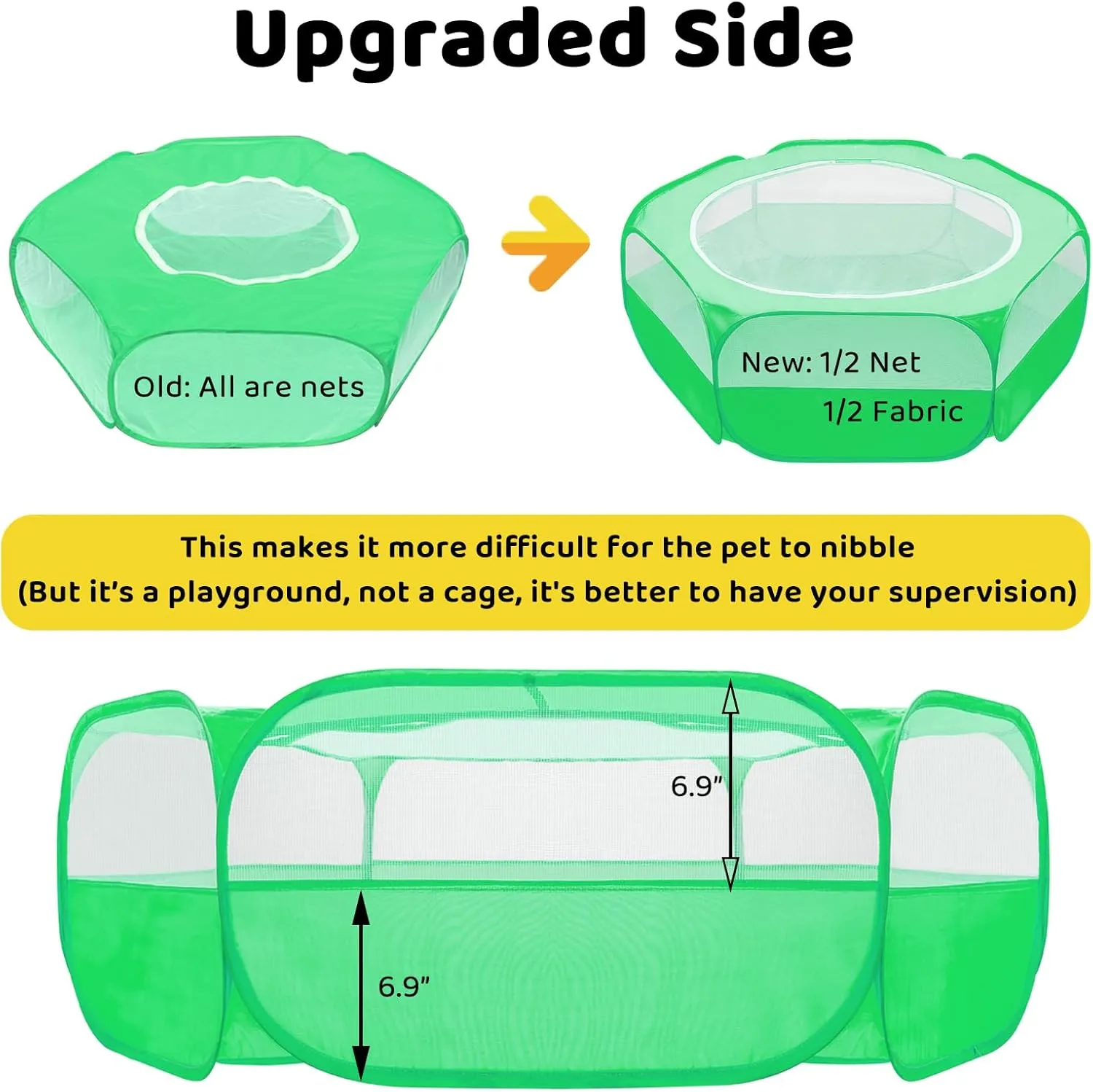 Amakunft Small Animal Pop-Up Playpen with Mesh Cover, 47'' x 23.6'' x 15'' Chicken Brooder Box, Play Pen Indoor Outdoor for Guinea Pigs, Bunny, Rabbits, Ferrets, Chinchillas, Kittens