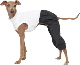 D Doggy Star Italian Greyhound Clothes Cargo Pants Onesie Outfit Whippet for Dog Coat (M,Navy Cargo)