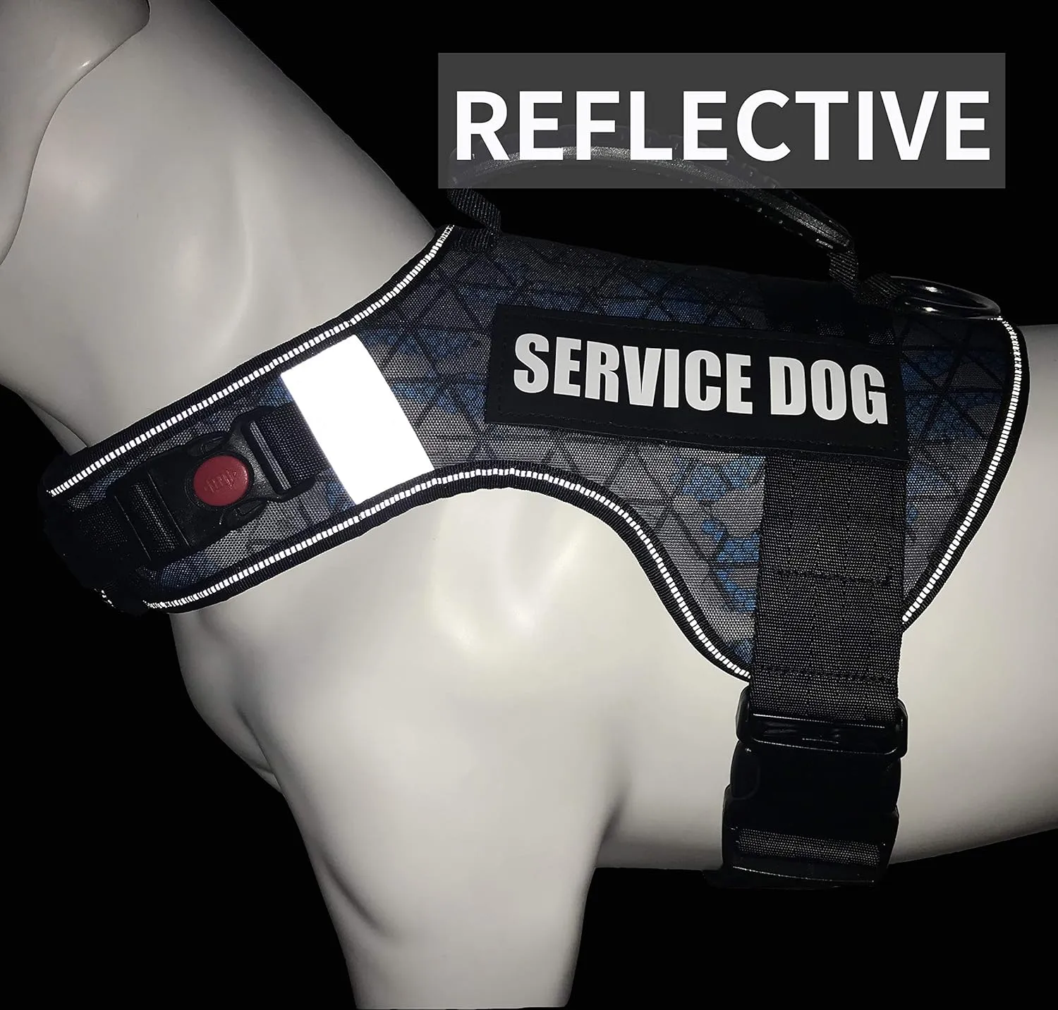 Dihapet Service Dog Harness, No-Pull No Choke Comfort Padded Dog in Training Vest, Adjustable Reflective