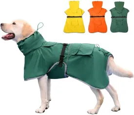 Dog Raincoat Waterproof Dog Rain Coat with Hoodile, Reflective Adjustable Lightweight Pet Rain Jacket for Medium Large Dogs(Green, 7XL)