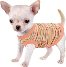 Elevate Your Pet's Comfort and Fashion: Premium 100% Cotton Rib Dog Shirt Vest for Small Breeds Like Chihuahuas, Yorkies, and Puppies .Year-Round Style Tank-Style Puppy Attire Orange X-Small