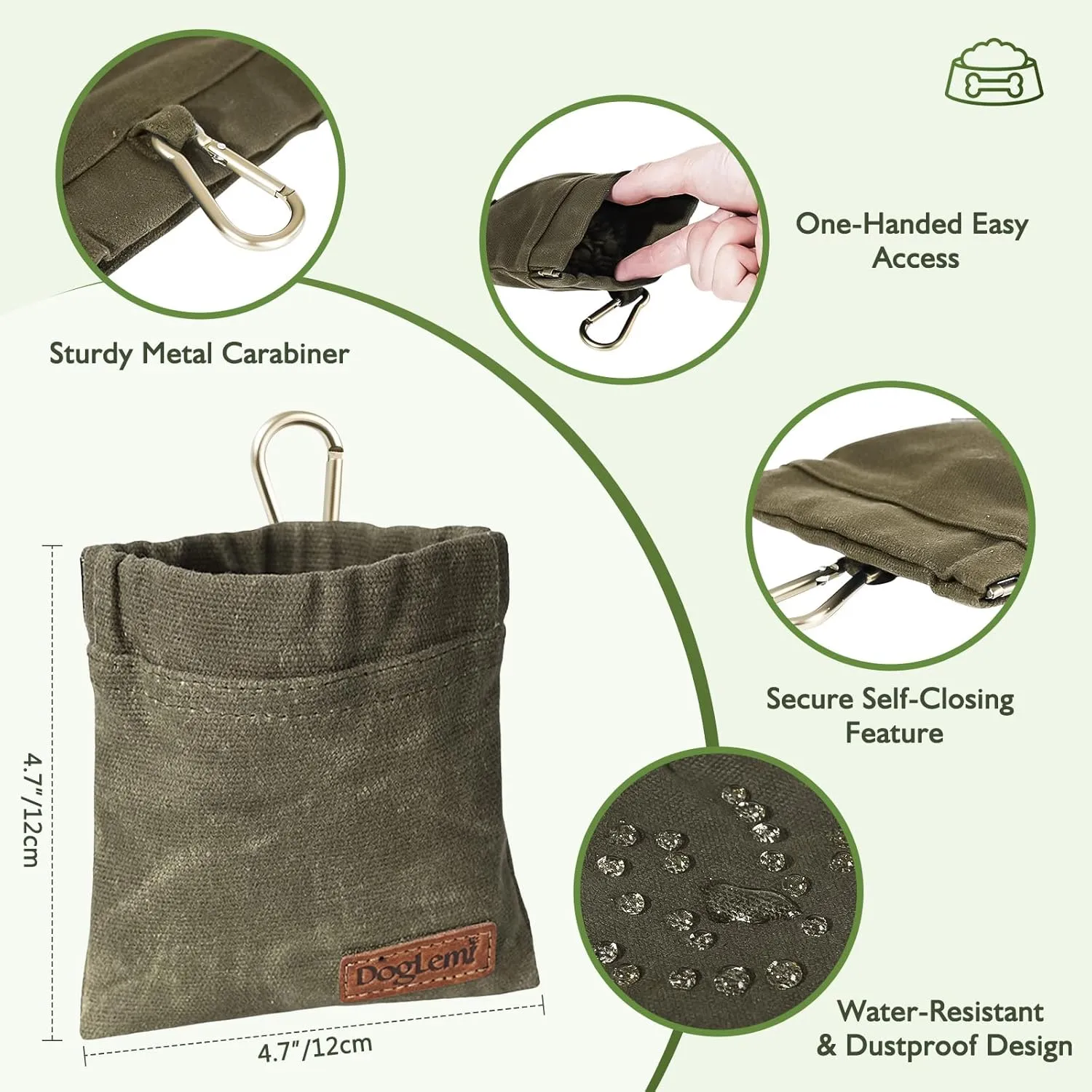 ETIAL Dog Treat Pouch,Portable Puppy Dog Training Treat Bag,Hand Free Dog Walking Bag,Auto Closing Pet Feed Snack Reward Pocket,Dog Food Dispenser for Pet Puppy Travel or Outdoor Use