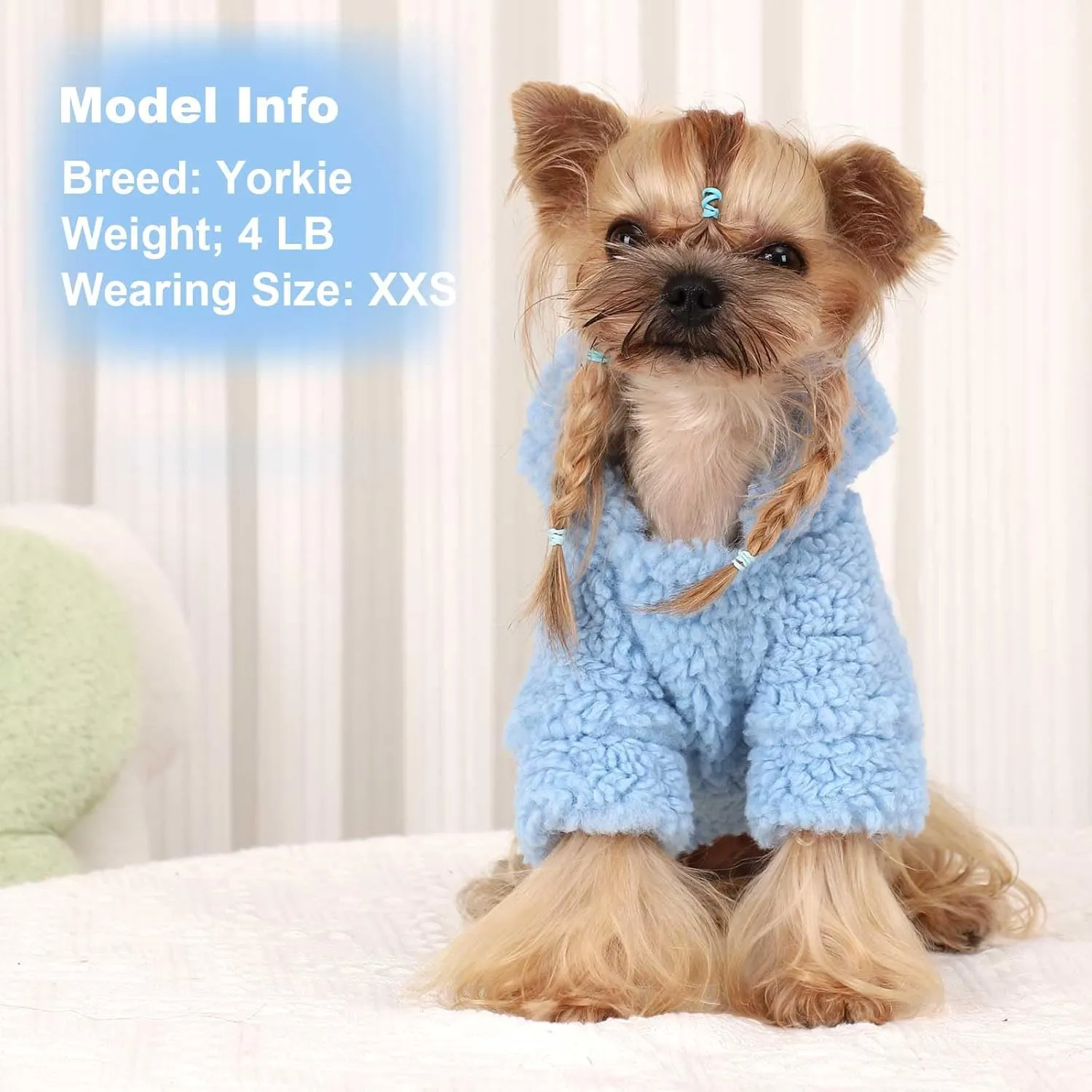 Fleece Dog Sweater, Winter Warm Smll Dog Clothes for Girls Boy, Puppy Hoodie Pullover Pet Clothes for Cat Puppy Chihuahua(Blue, S)