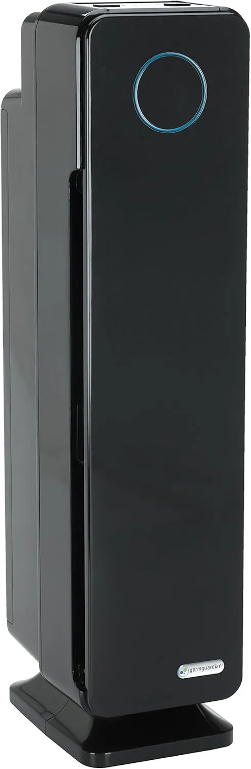 GermGuardian Air Purifier for Home with HEPA Pure Filter, UV-C Light Sanitizer, Eliminates Germs, Filters Allergens, Pollen, Smoke, Dust, Pet Dander, Mold, Odors, 28", Black, AC5300B