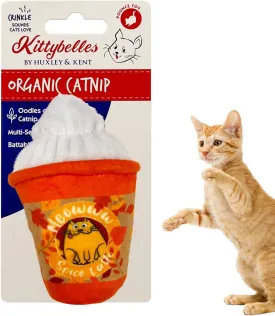 Huxley & Kent Meowww Spice Latte Plush Cat Toy | Fall Season Strong Catnip Filled | Interactive Kitten Toy With Crinkle | Kittybelles