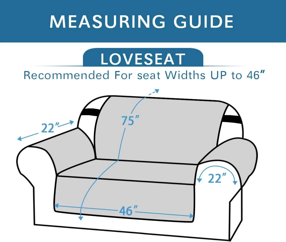 H.VERSAILTEX Sofa Protector for Dogs/Cats/Pets Sofa Covers Slipcover Quilted Couch Coveres Loveseat Covers with Non Slip Elastic Strap Water Resistant Seat Width: 46" (Loveseat, Khaki/Beige)