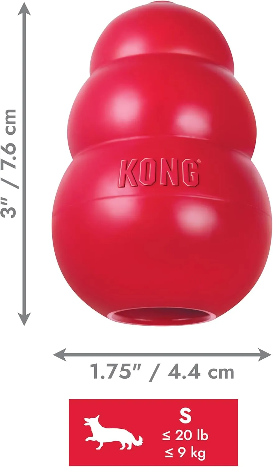 KONG Classic Stuffable Dog Toy - Fetch & Chew Toy for Dogs - Treat-Filling Capabilities & Erratic Bounce for Extended Play Time - Durable Natural Rubber Material - for Small Dogs