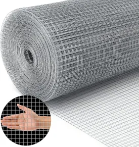 Land Guard 19 Gauge Hardware Cloth, 1/2 inch Chicken Wire Fence, Galvanized Welded Cage Wire Mesh Roll Supports Poultry Netting Cage Fence