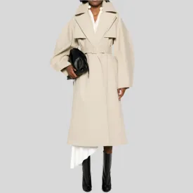 long cotton trench coat loose long-sleeved jacket