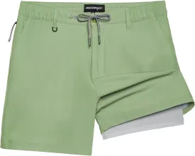 maamgic Mens Casual Shorts with Compression Liner 5/7 Inch Classic Fit Khaki Shorts