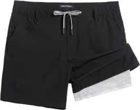 maamgic Mens Casual Shorts with Compression Liner 5/7 Inch Classic Fit Khaki Shorts