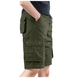 Men'S Classic Cargo Shorts Big and Tall Travel Short Pants Classic-Fit Knee Length Shorts 2024 Summer Casual Camouflage Beach Shorts with Multi Pocket (Army Green,38)
