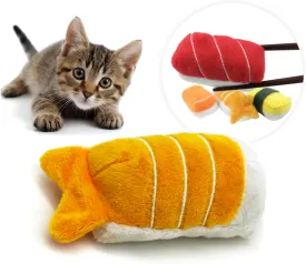 munchiecat Premium Organic Catnip Sushi Toy (1-pc) for Cats, Kittens - USA Made Durable Design for Pouncing, Batting and Play