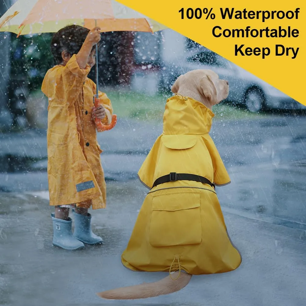 Pet Dog Raincoat, Rain Poncho Jacket for Medium and Large Dogs, Winter Warmer (Yellow, 6XL)