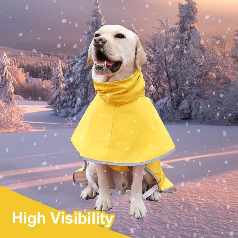 Pet Dog Raincoat, Rain Poncho Jacket for Medium and Large Dogs, Winter Warmer (Yellow, 6XL)