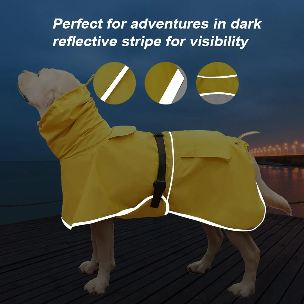 Pet Dog Raincoat, Rain Poncho Jacket for Medium and Large Dogs, Winter Warmer (Yellow, 6XL)
