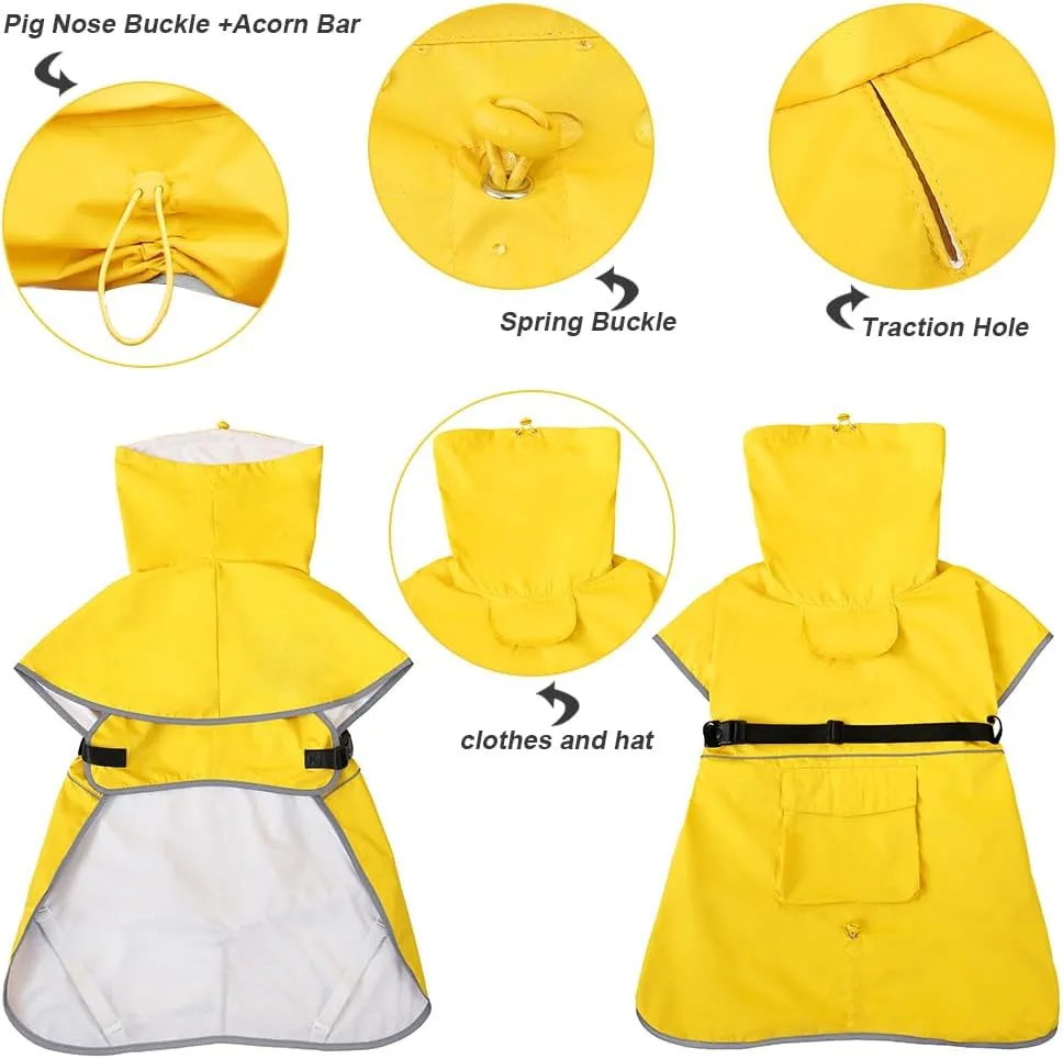 Pet Dog Raincoat, Rain Poncho Jacket for Medium and Large Dogs, Winter Warmer (Yellow, 6XL)