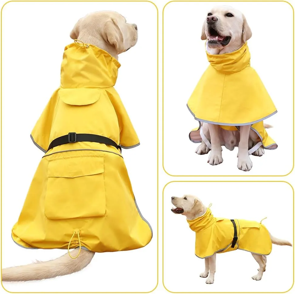 Pet Dog Raincoat, Rain Poncho Jacket for Medium and Large Dogs, Winter Warmer (Yellow, 6XL)