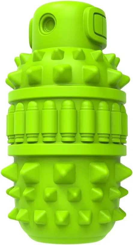 PIFFZEDO Dog Toys for Aggressive Chewers,Interactive Natural Rubber Chew & Squeaky Toy for Large Medium Breed,Dog Toothbrush,Tough & Durable (Green,Large)
