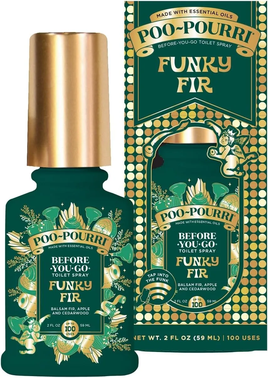 Poo-Pourri Holiday Before-You-Go Toilet Spray, Funky Fir, 2 Fl Oz  Balsam Fir, Apple and Cedarwood