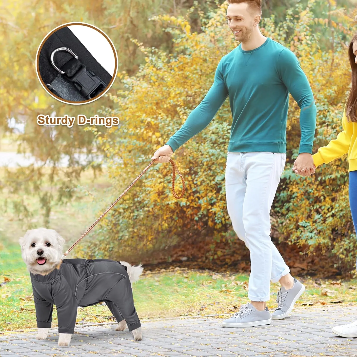 Protective Pants, Lightweight Waterproof Dog Pants - Adjustable All-Weather, Mud & Snow Resistant for Rain & Snow Days, Grey, Small