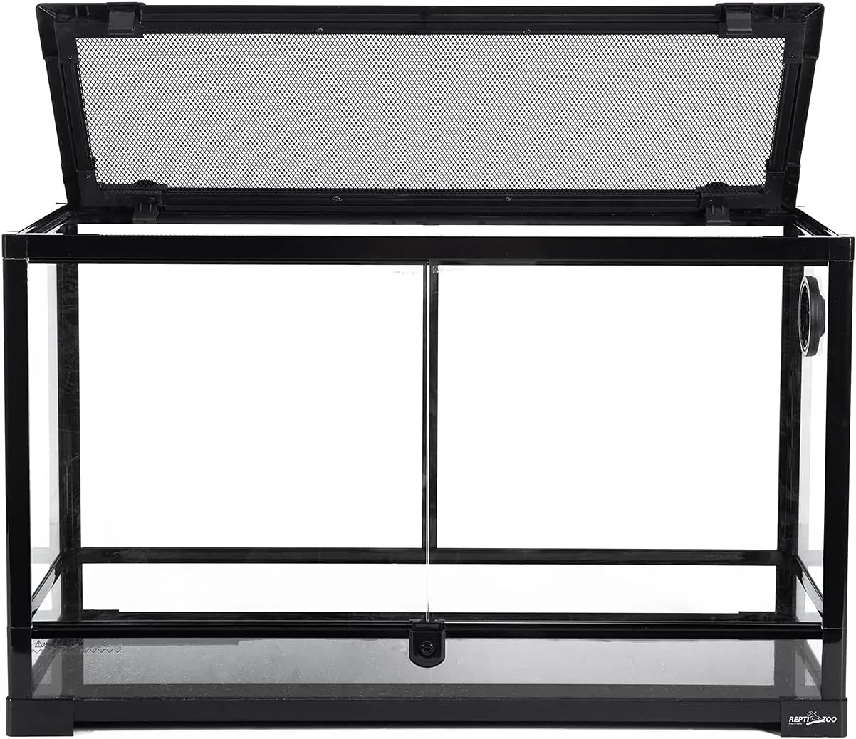 REPTI ZOO Tempered Glass Reptile Terrarium 30 Gallon, Wide Reptiles Tank 30" x 12"x 18" for Reptile Pets Bearded Dragon Gecko Lizard, Double Front Opening Doors Top Screen Ventilation