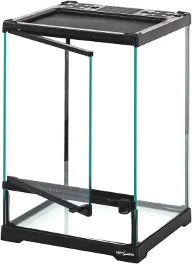 REPTIZOO Glass Terrarium Tank 8"x8"x12", Front Opening Door Full View Visually Appealing Mini Reptile or Amphibians Habitat