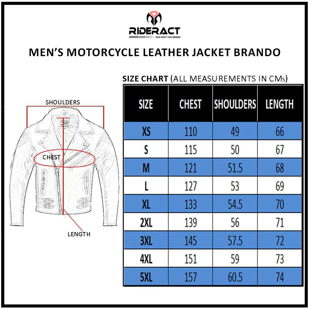 RIDERACT®  Vintage Motorcycle Jacket Brando Distress Moto jacket
