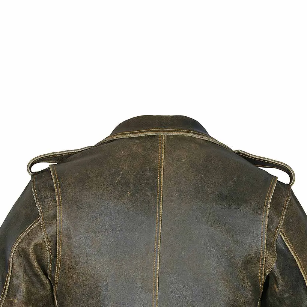 RIDERACT®  Vintage Motorcycle Jacket Brando Distress Moto jacket