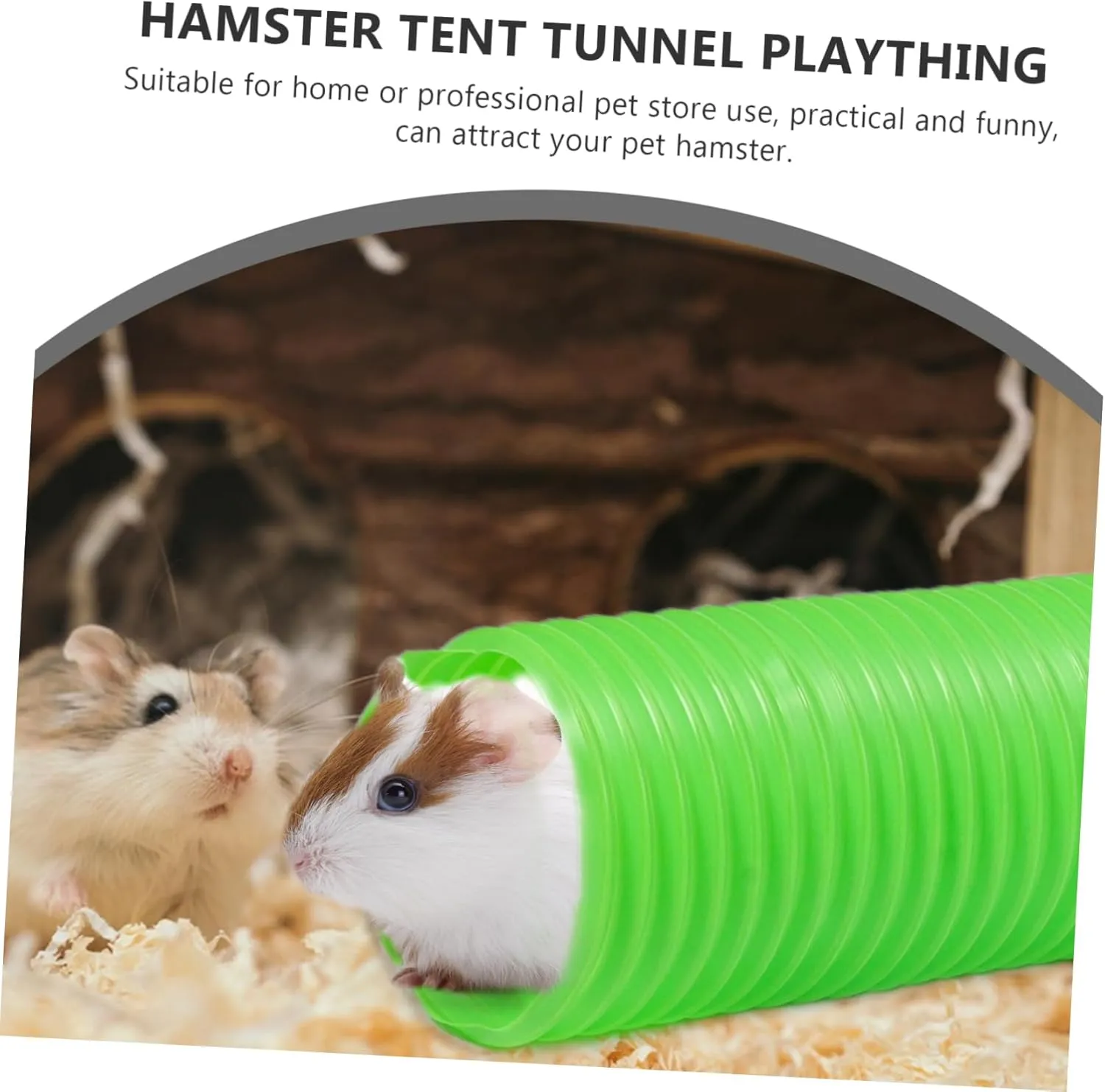 Small Animal Tunnel, Small Ferrets Plaything Outdoor Green Hideway Plastic Guinea Pigs Hamster Tunnel Tube, Training Fun Rats Exercising Play Toy for Hiding Training