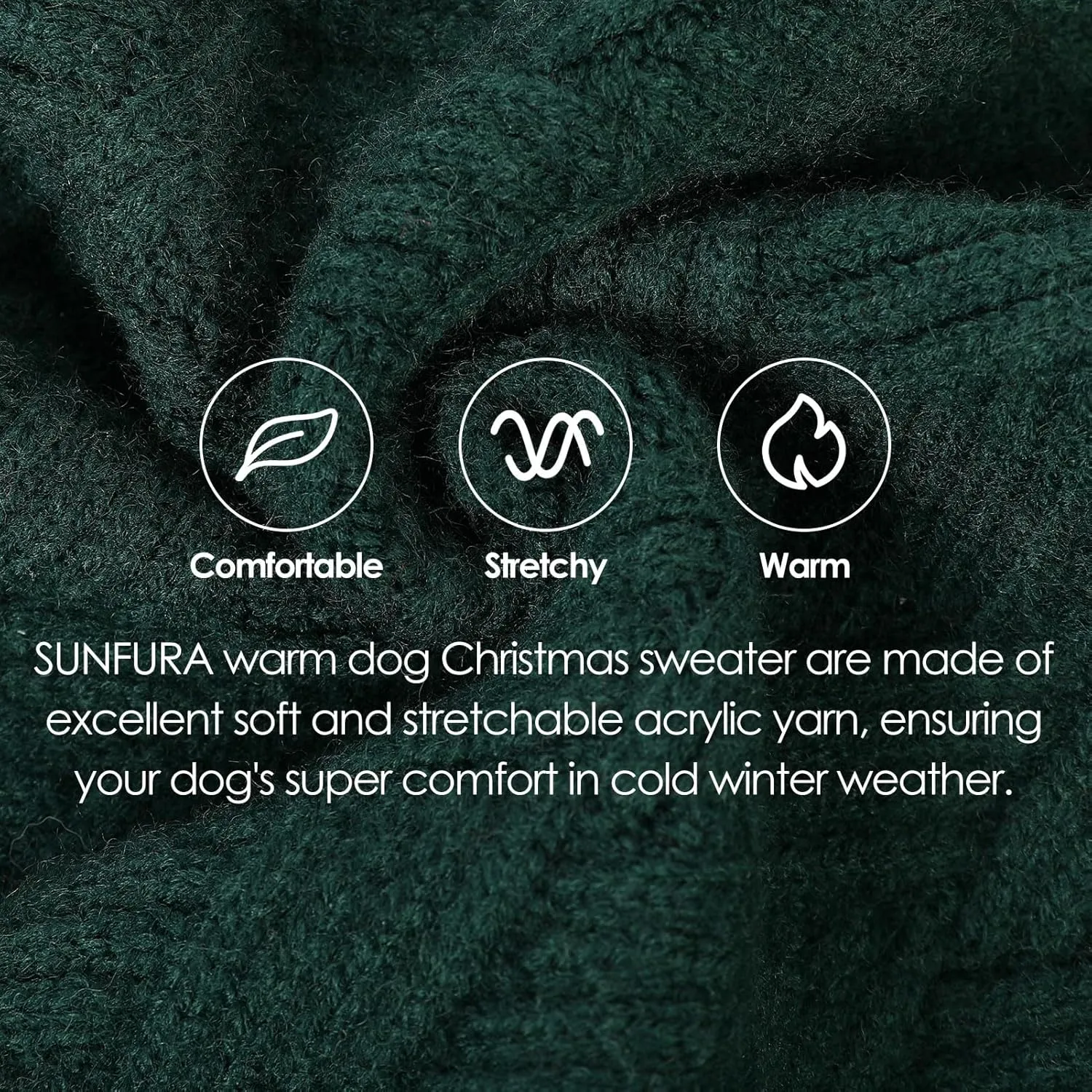 SUNFURA XS Dog Sweater, Small Dog Sweater Doggie Knitted Knitwear for Winter, Cat Pullover Christmas Sweatshirt for Yorkie Chihuahua, Warm Thick Turtleneck Clothes for Dogs Boy Girl, Green XSmall