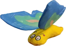 Yeowww! Duckyworld 100% Organic Flower Leaf Catnip Cat Toy Butterflies (2 Toys, Blue)